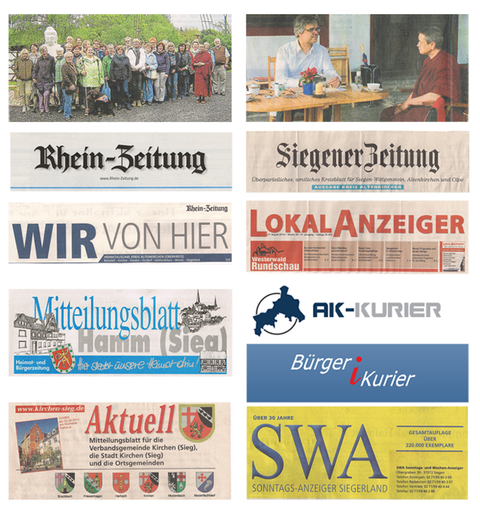 Pressefotos und Logos von verschiedenen Zeitungen
